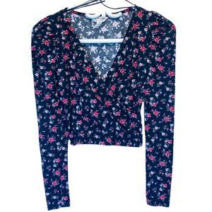 3/$30 ♥ Miss Selfridge Floral Print Wrap Cropped Top Size 4/XS/S